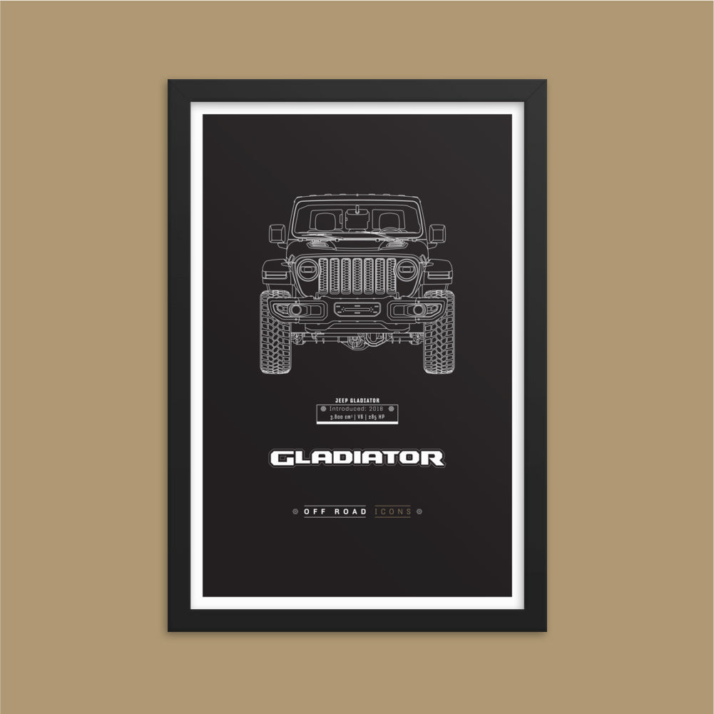 Gladiator, dark blueprint - Matte Framed poster