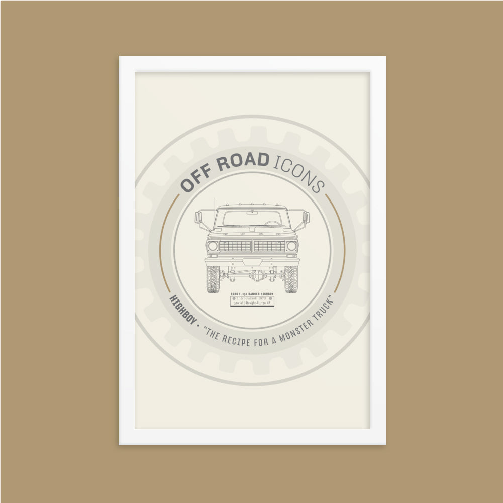 F-250 Ranger, wheel badge - Matte Framed poster