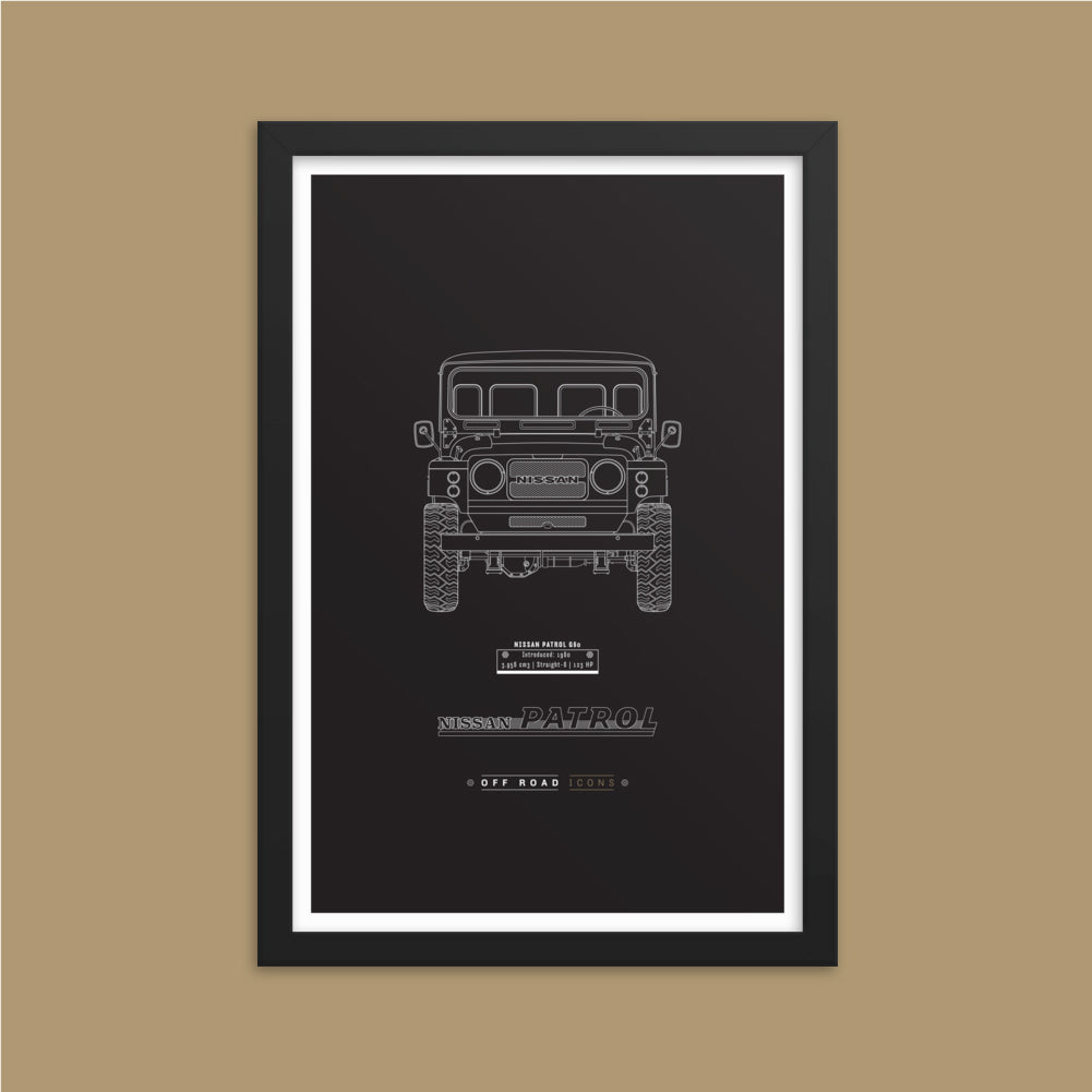 Patrol G60, dark blueprint - Matte Framed poster