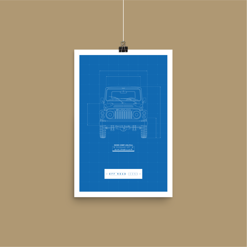 Jimny LJ80, blueprint, Matte Poster