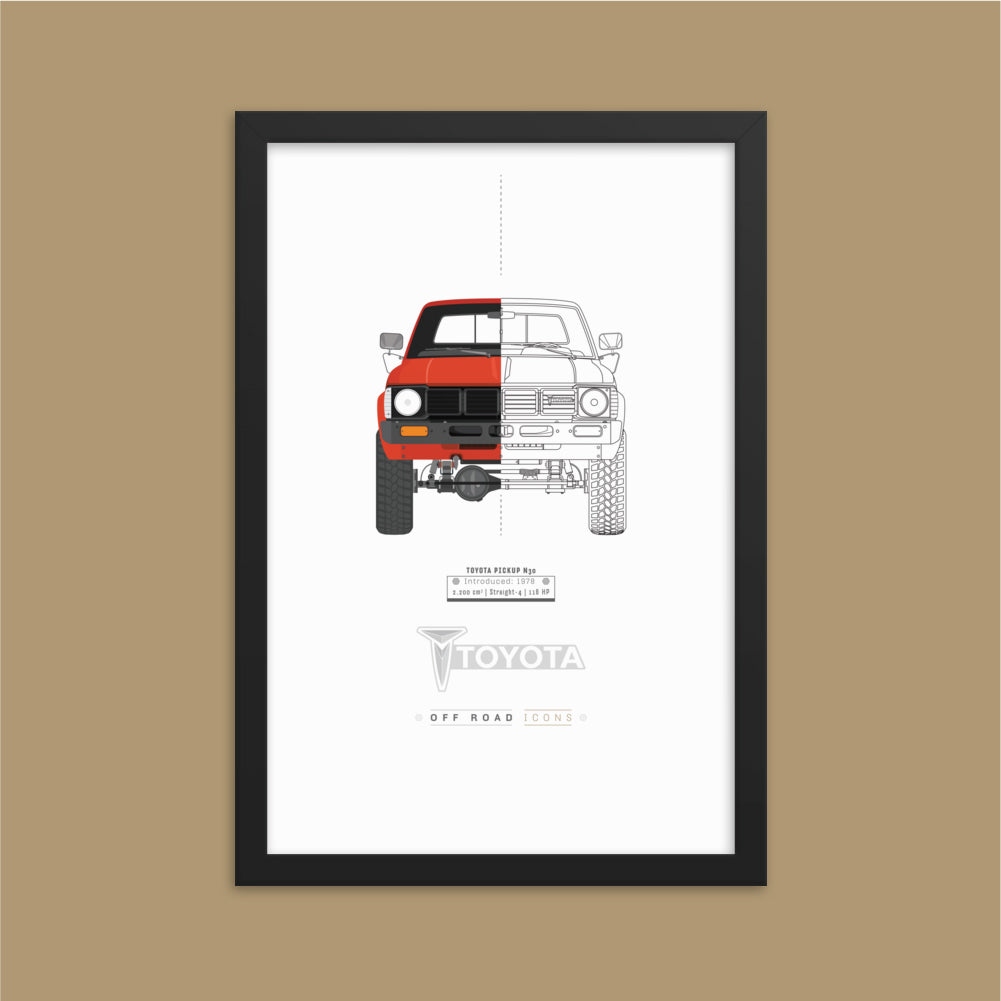 N30 pickup, split view - Matte Framed poster