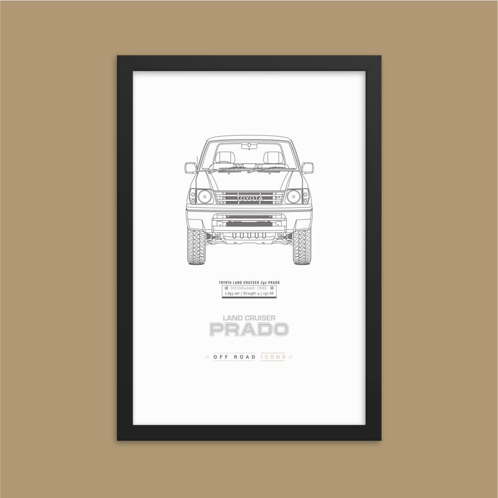 Prado 90, clean blueprint - Matte Framed poster