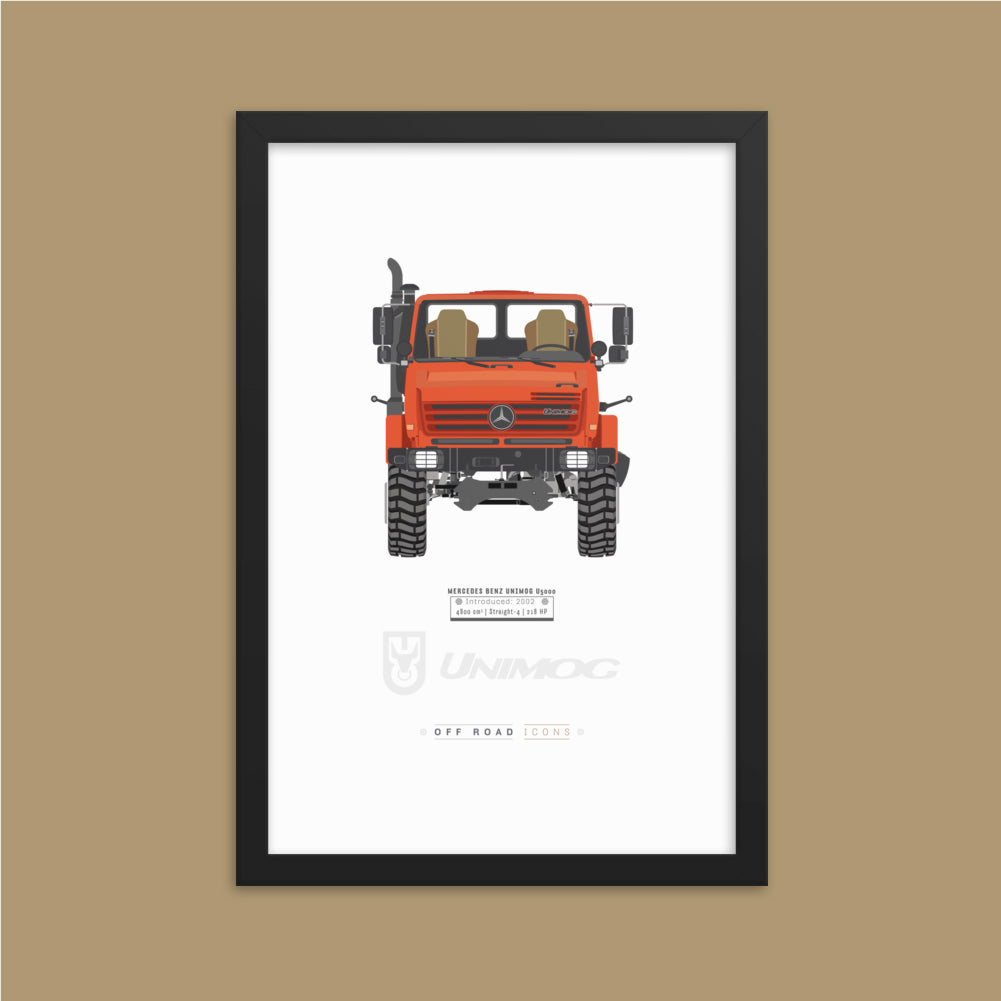 Unimog, red orange - Matte Framed poster