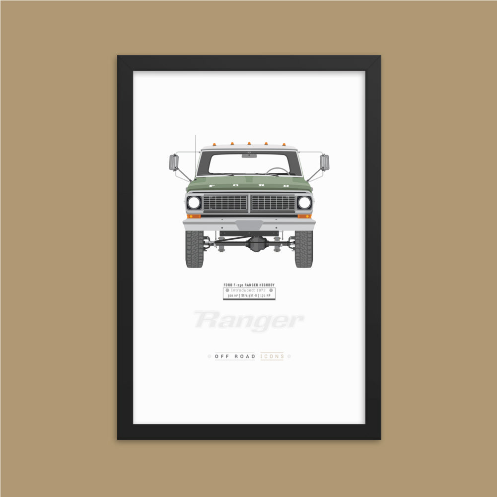 F-250 Ranger, lime gold poly - Matte Framed poster