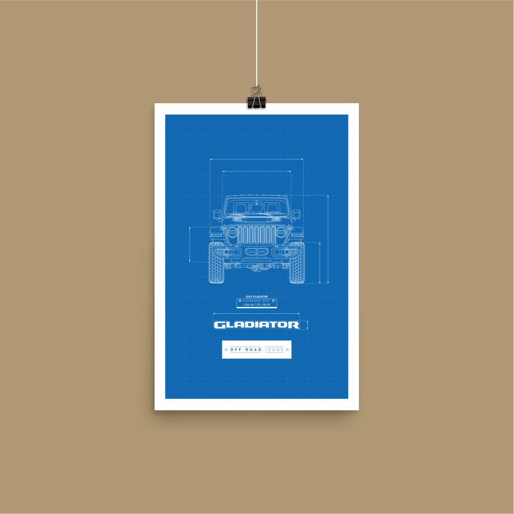 Gladiator, blueprint - Matte Poster