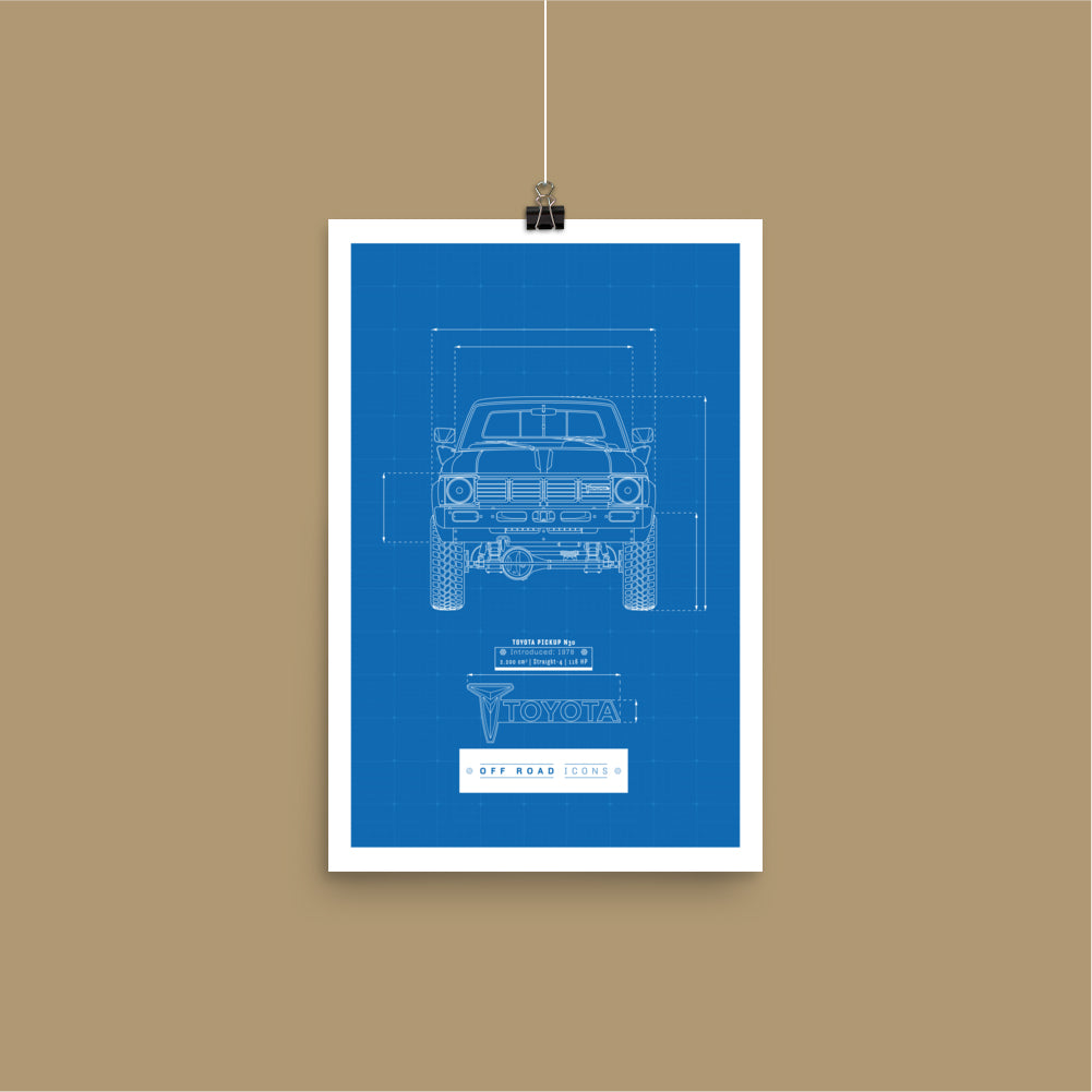 N30 pickup, blueprint - Matte Poster
