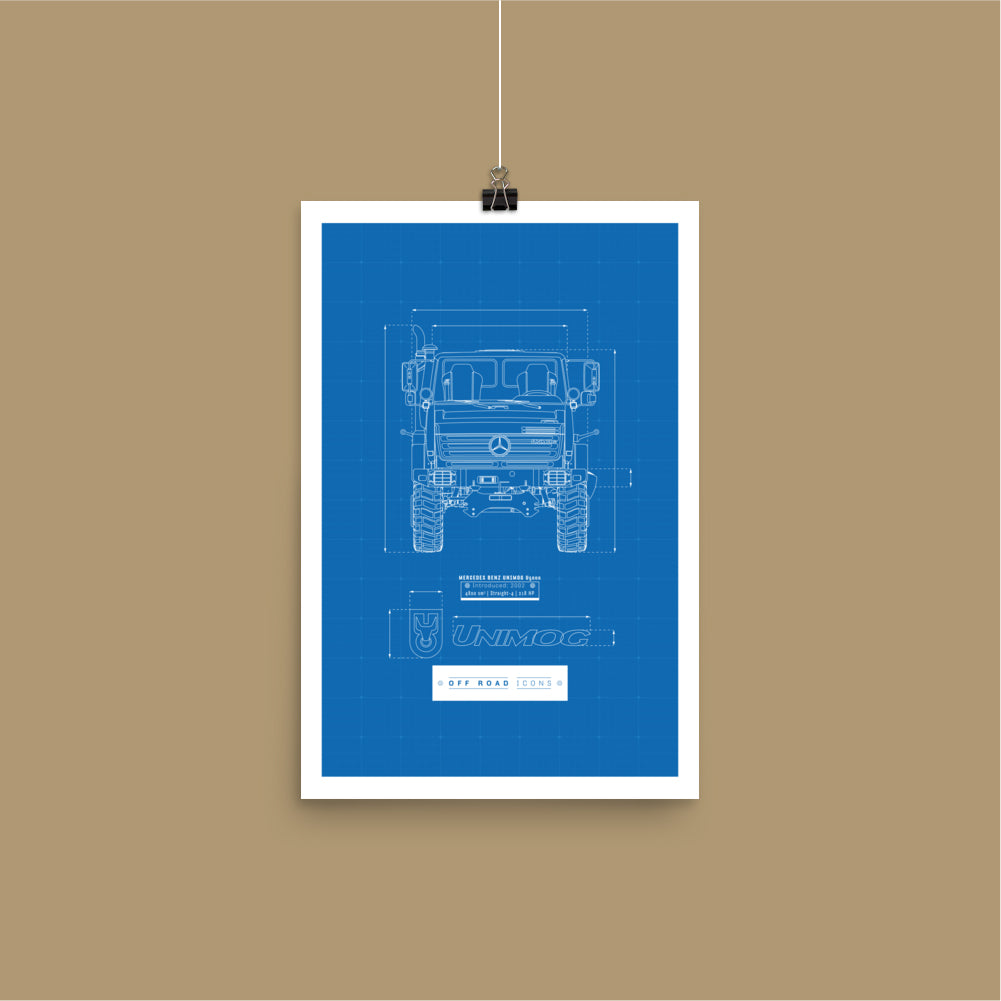 Unimog, blueprint - Matte Poster