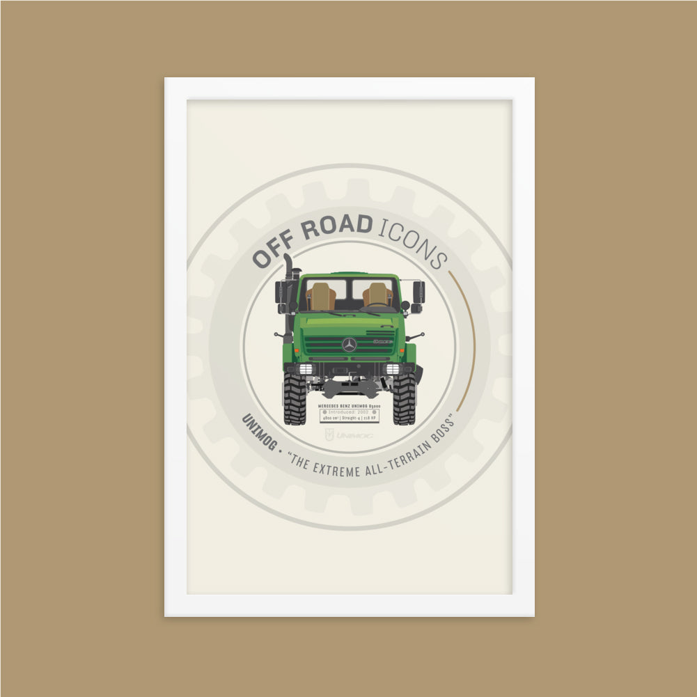 Unimog, wheel badge - Matte Framed poster