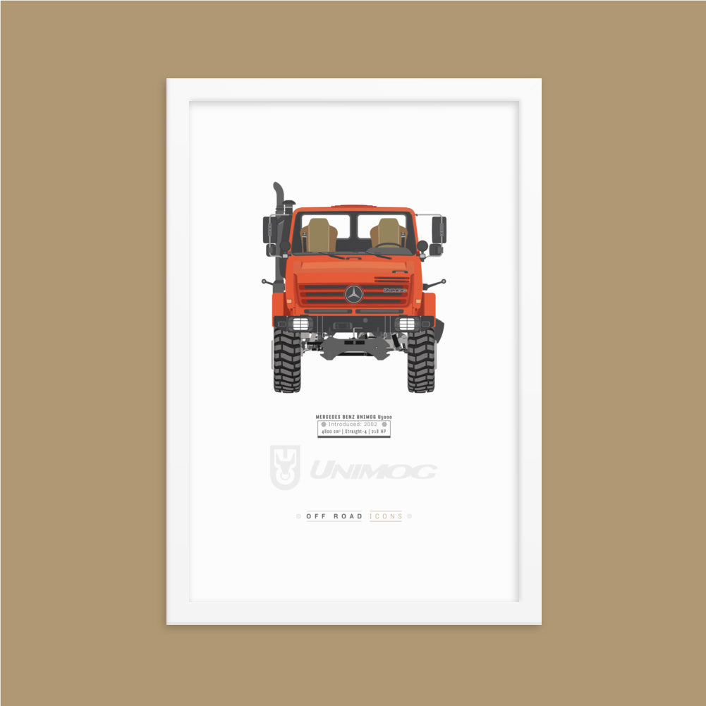 Unimog, red orange - Matte Framed poster