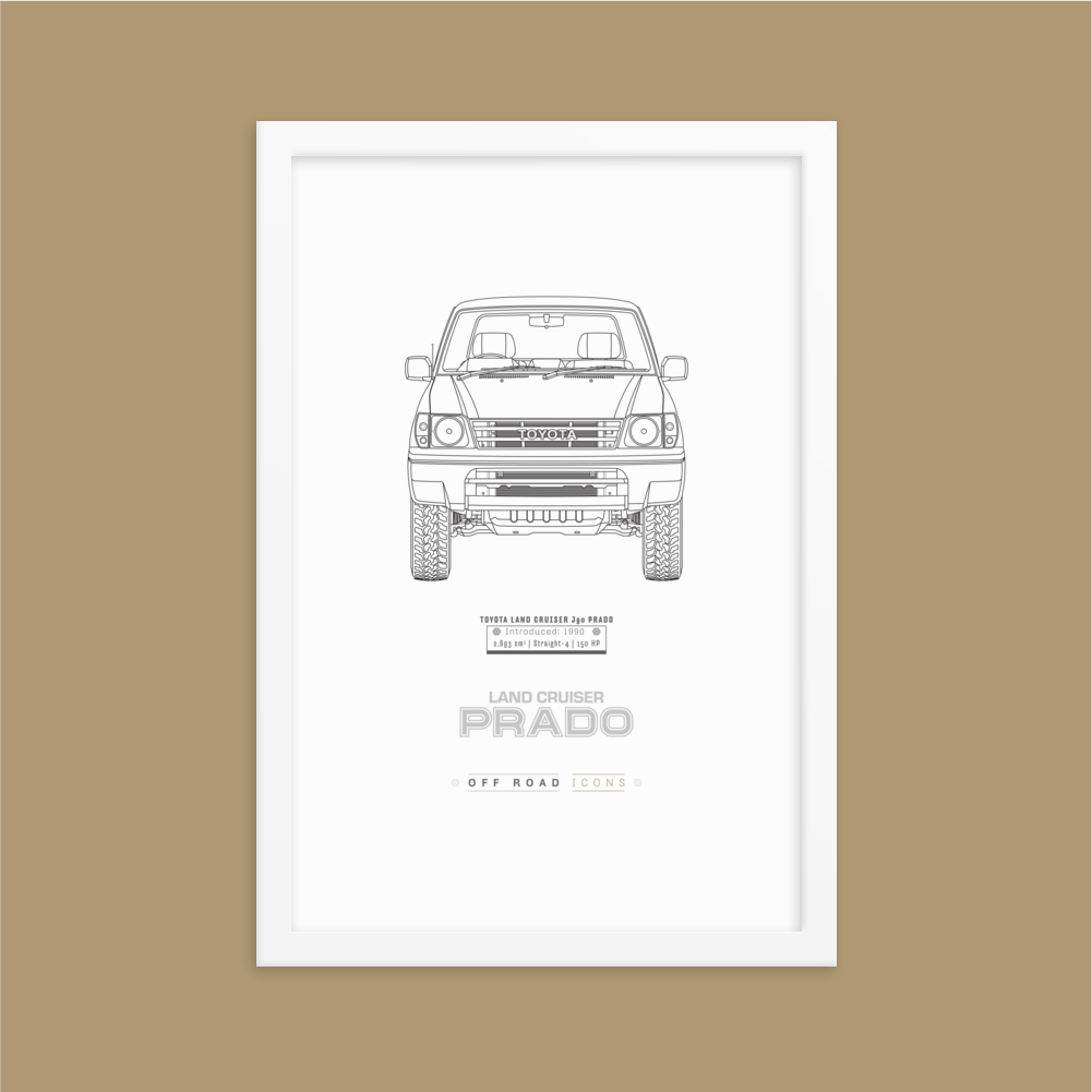 Prado 90, clean blueprint - Matte Framed poster