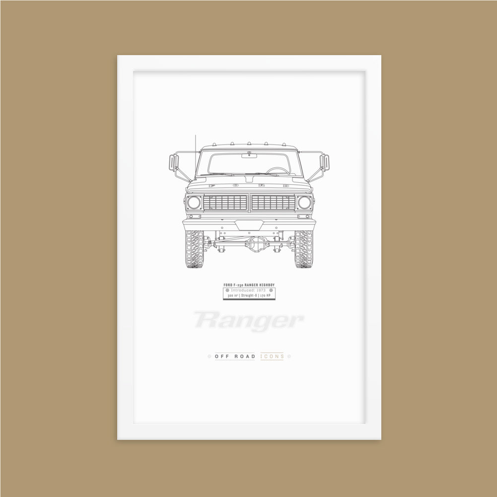 F-250 Ranger, clean blueprint - Matte Framed poster