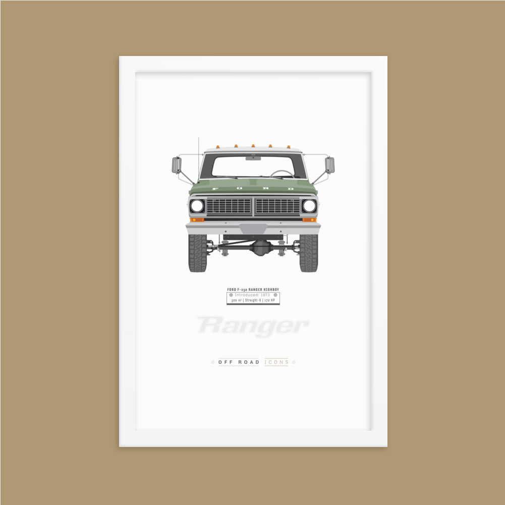 F-250 Ranger, lime gold poly - Matte Framed poster