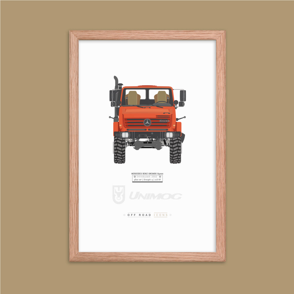 Unimog, red orange - Matte Framed poster