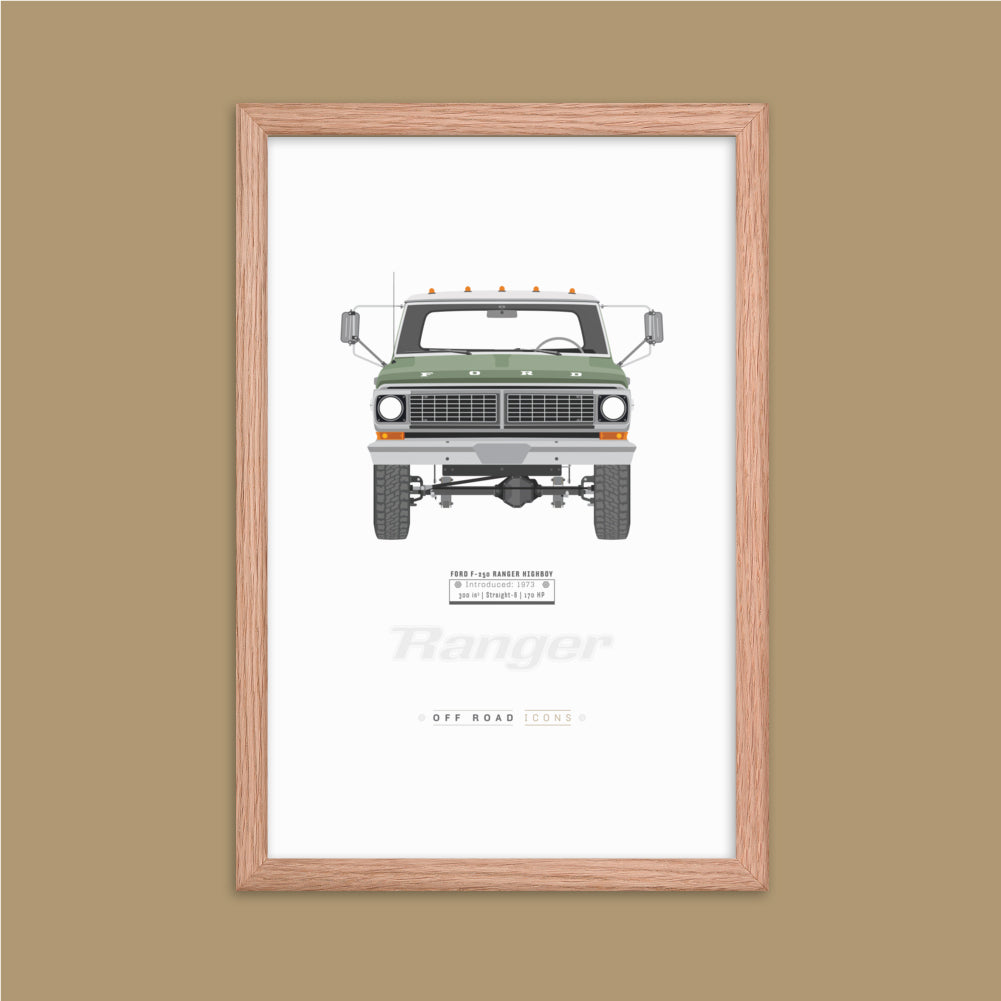 F-250 Ranger, lime gold poly - Matte Framed poster