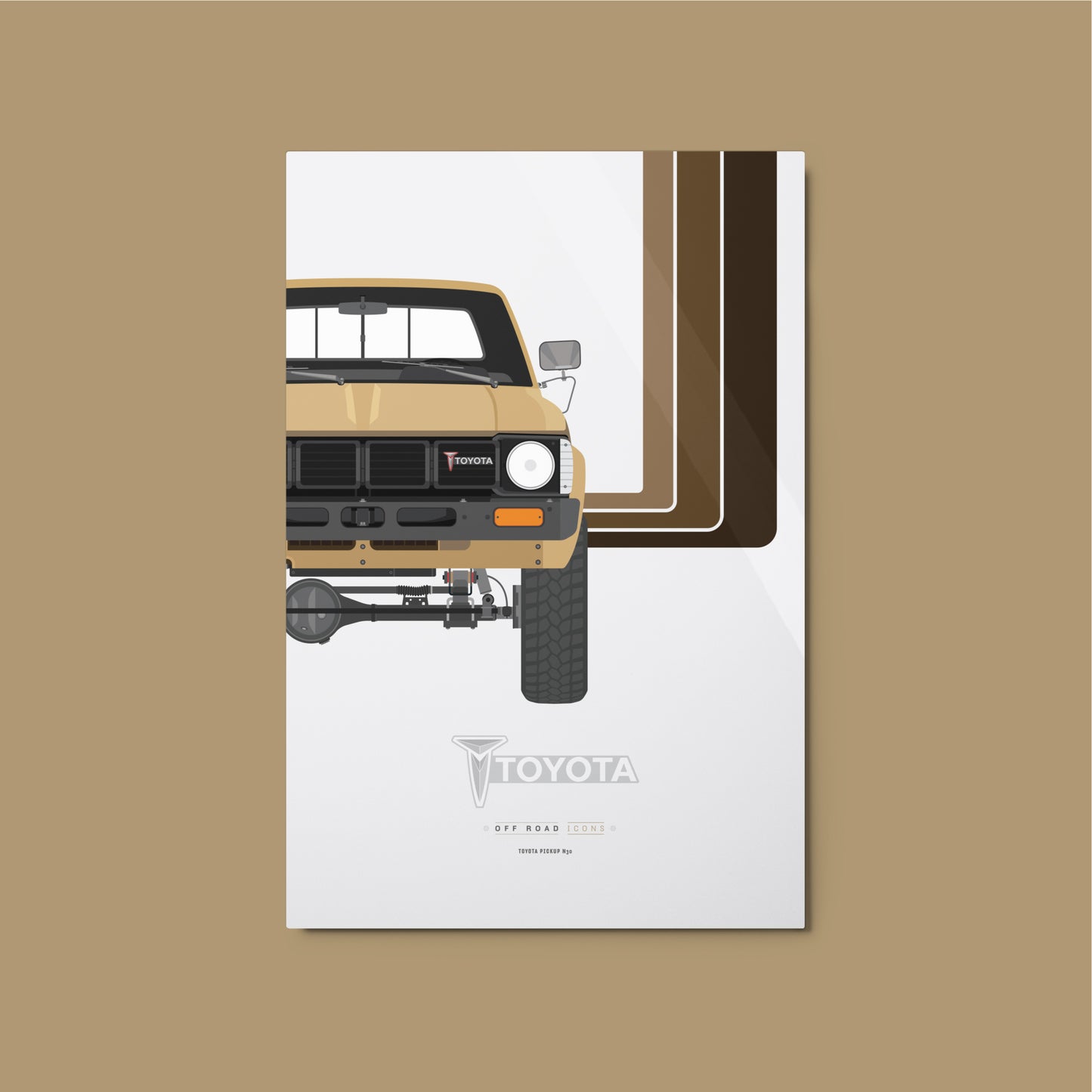 N30 pickup, beige stripes - Metal prints