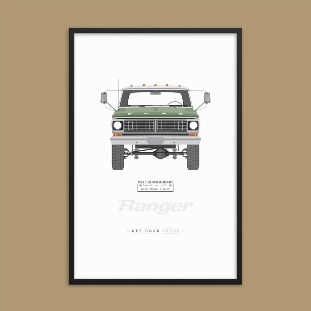 F-250 Ranger, lime gold poly - Matte Framed poster