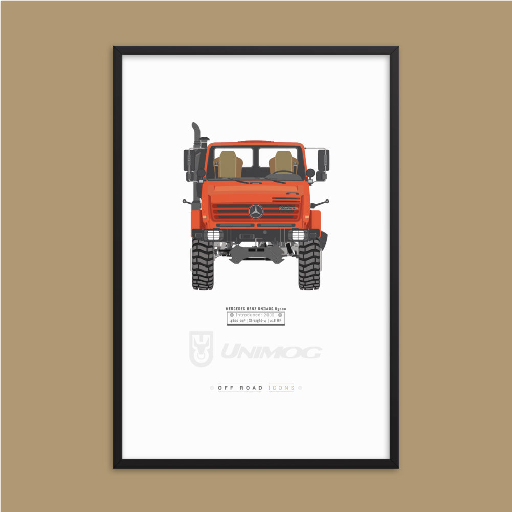 Unimog, red orange - Matte Framed poster