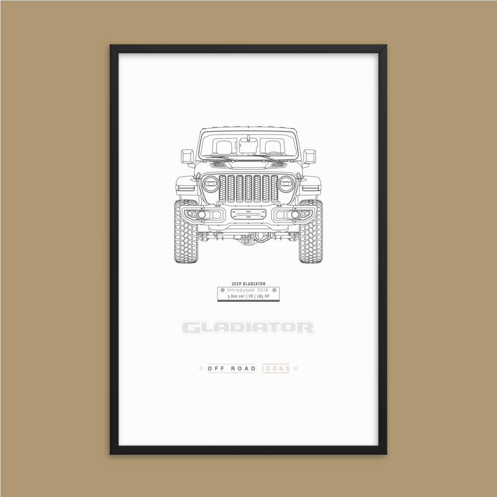Gladiator, clean blueprint - Matte Framed poster