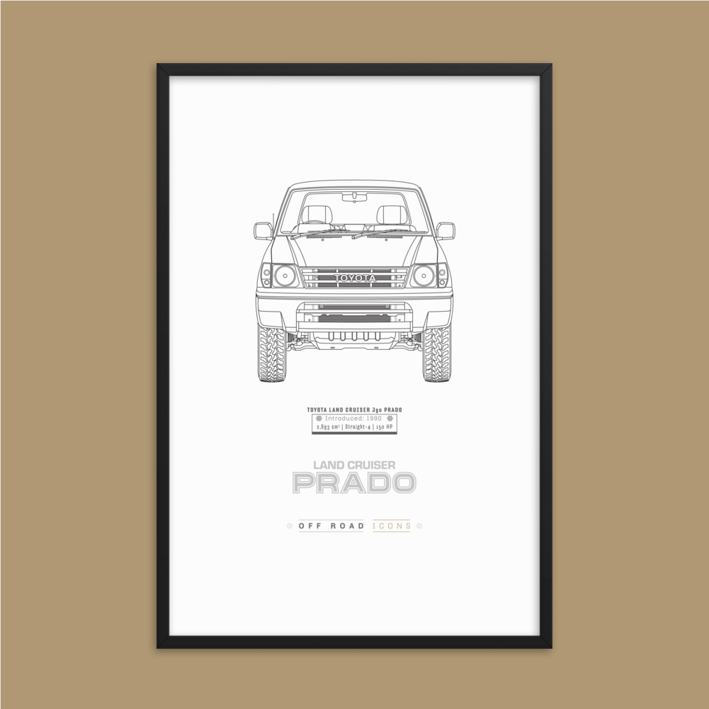Prado 90, clean blueprint - Matte Framed poster