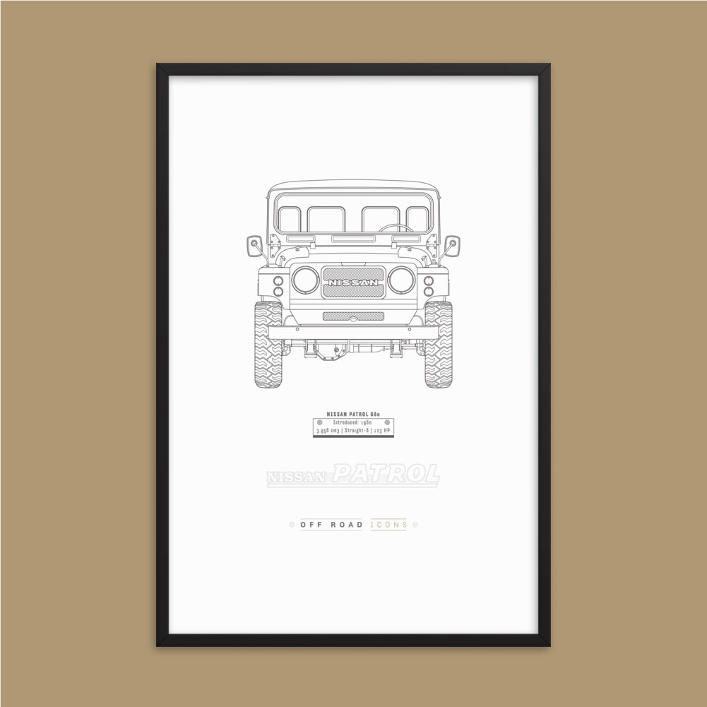 Patrol G60, clean blueprint - Matte Framed poster