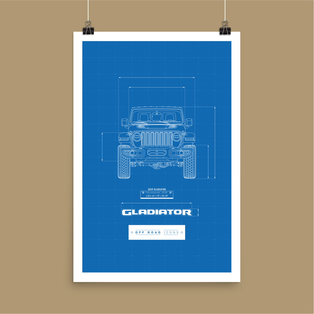 Gladiator, blueprint - Matte Poster
