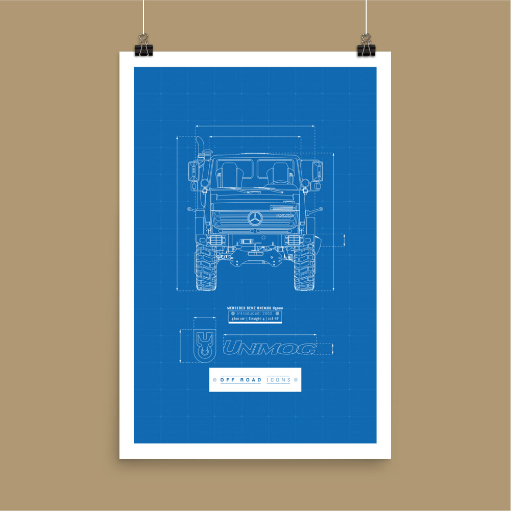 Unimog, blueprint - Matte Poster