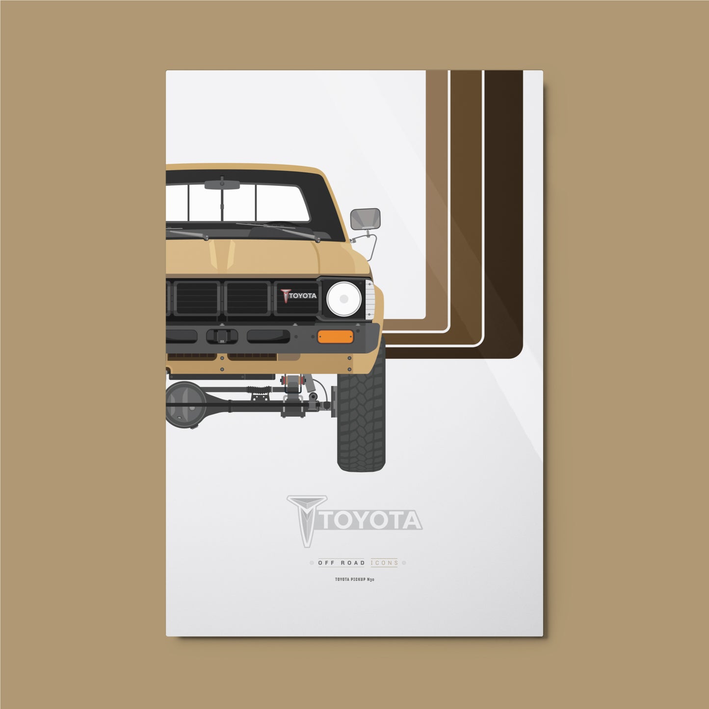 N30 pickup, beige stripes - Metal prints
