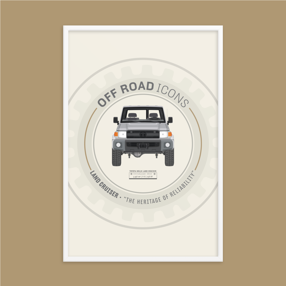 GRJ76, wheel badge - Matte Framed poster