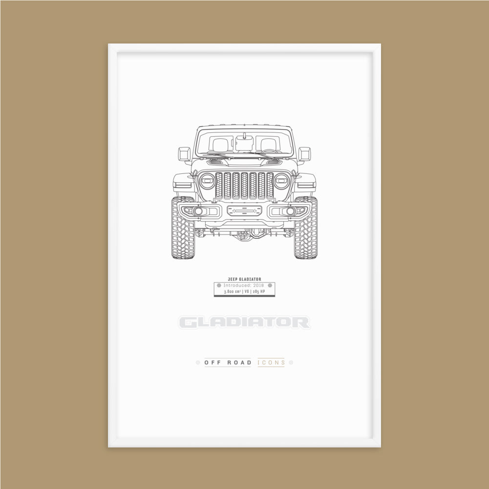 Gladiator, clean blueprint - Matte Framed poster