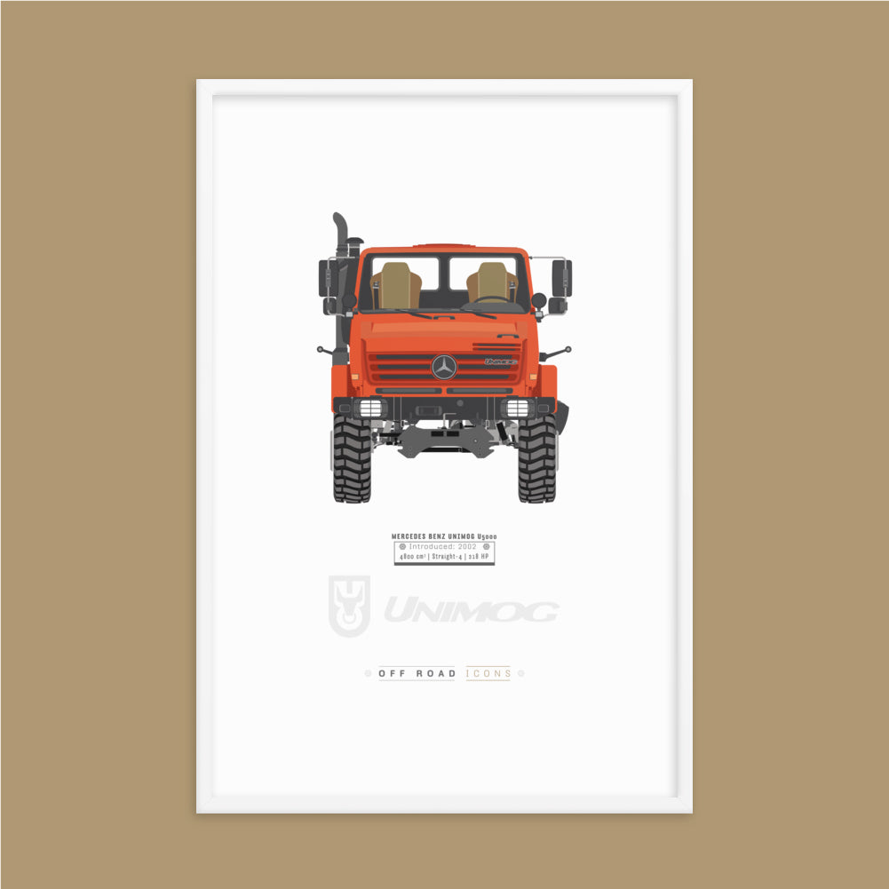 Unimog, red orange - Matte Framed poster