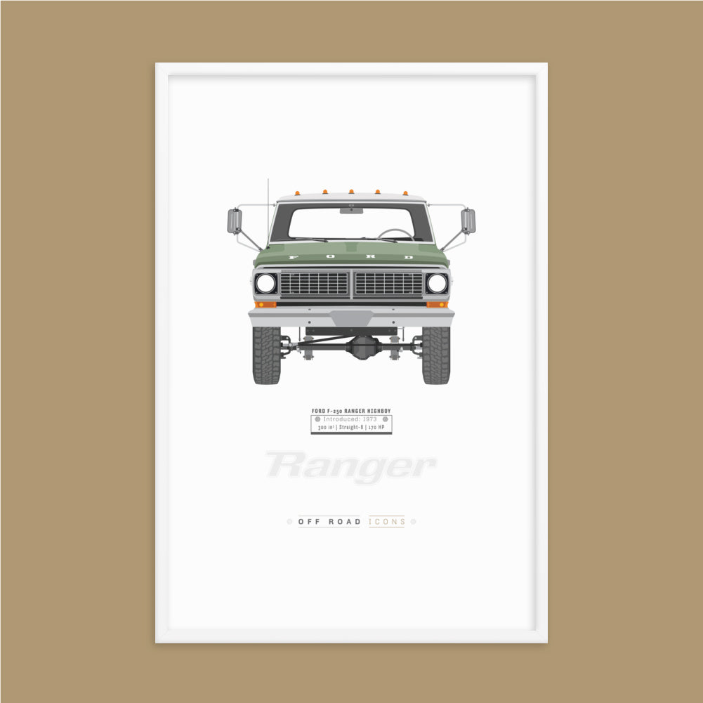 F-250 Ranger, lime gold poly - Matte Framed poster