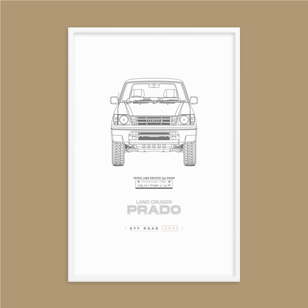 Prado 90, clean blueprint - Matte Framed poster