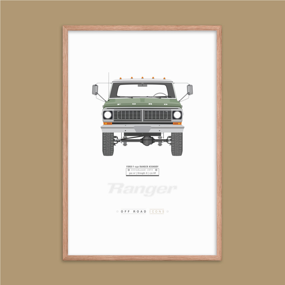 F-250 Ranger, lime gold poly - Matte Framed poster