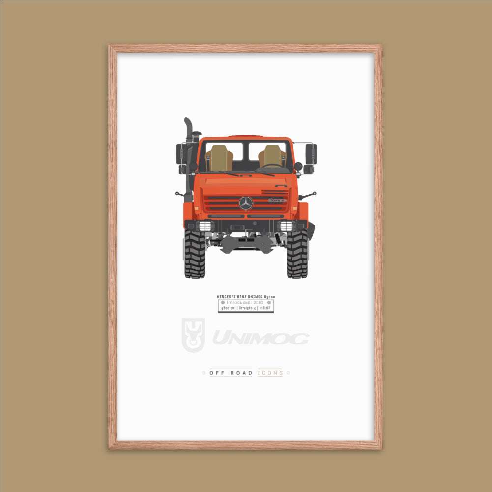 Unimog, red orange - Matte Framed poster