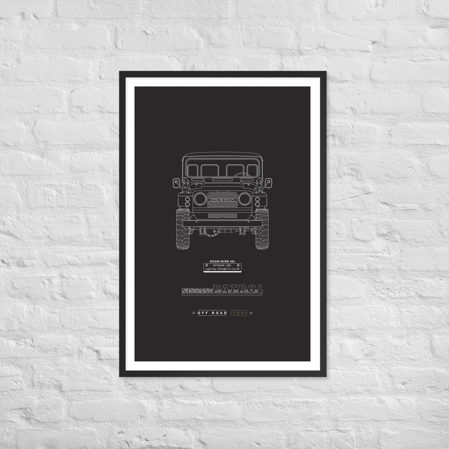 Patrol G60, dark blueprint - Matte Framed poster