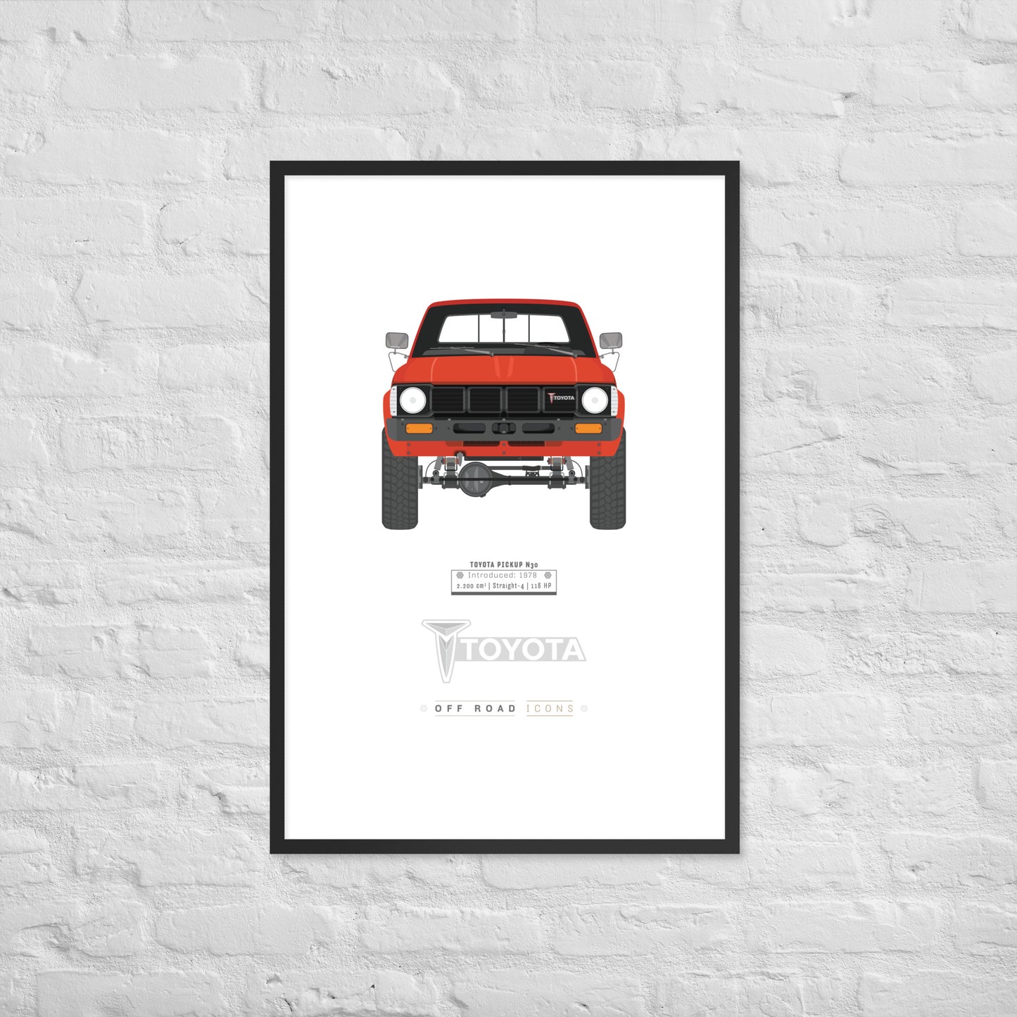 N30 pickup, bright red - Matte Framed poster