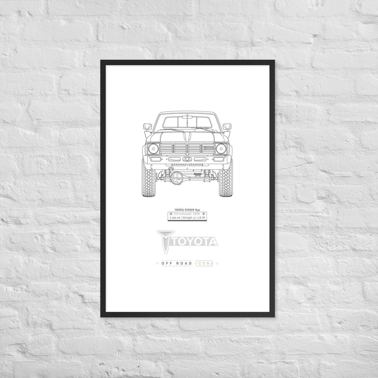 N30 pickup, clean blueprint - Matte Framed poster