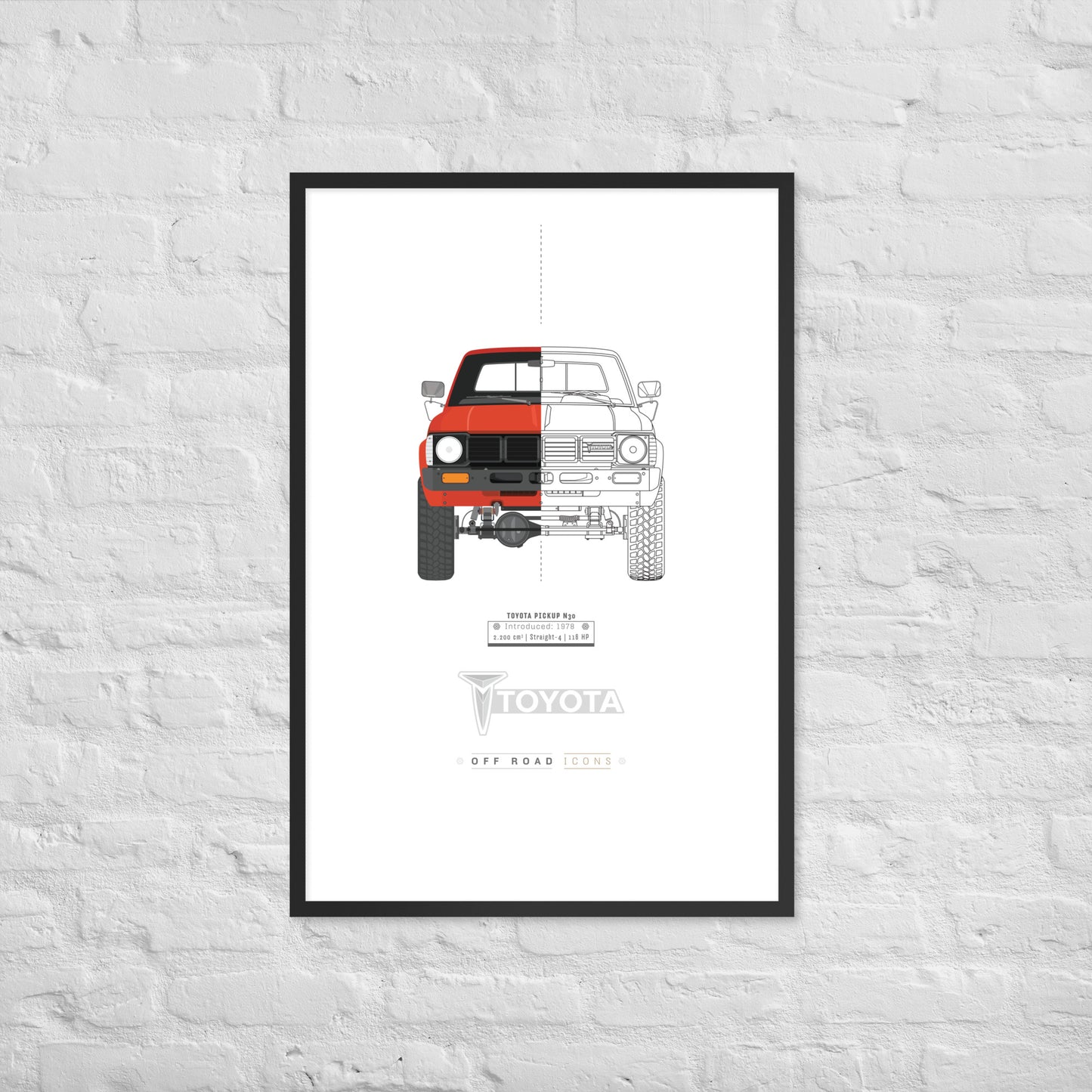 N30 pickup, split view - Matte Framed poster
