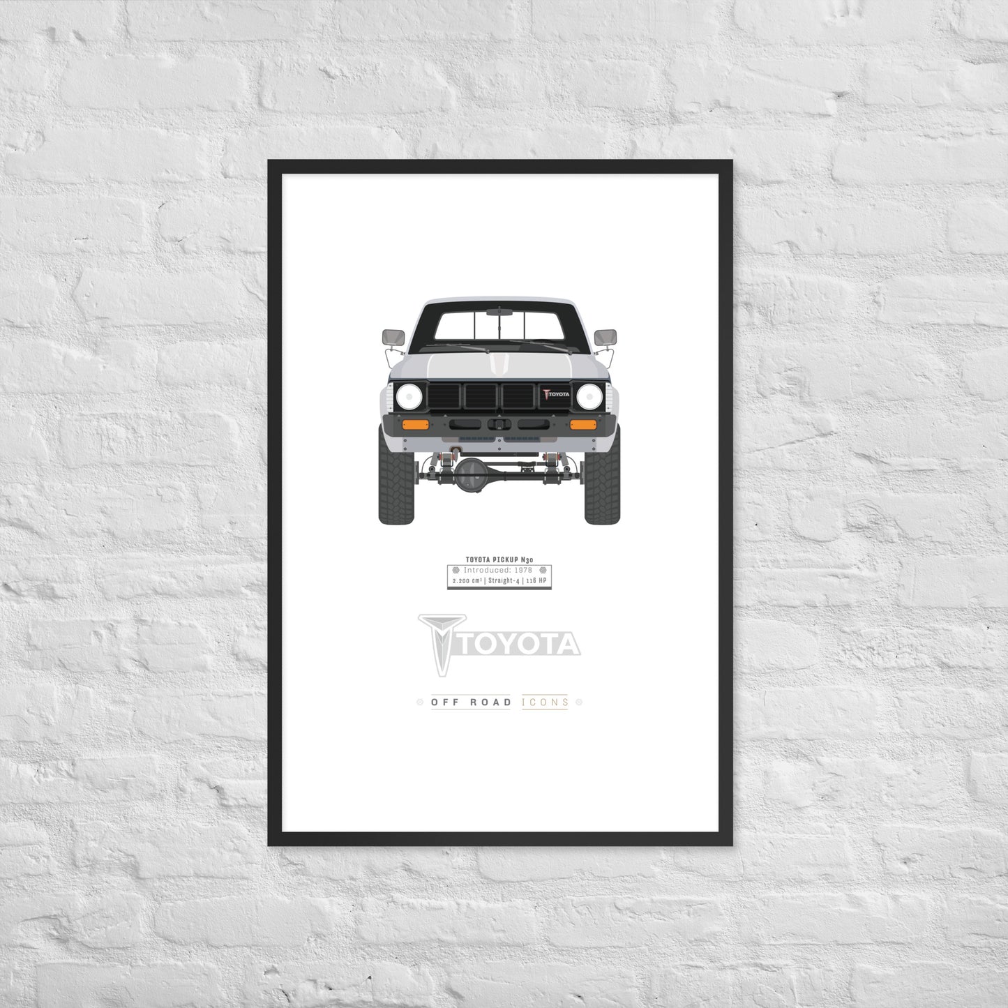 N30 pickup, white - Matte Framed poster