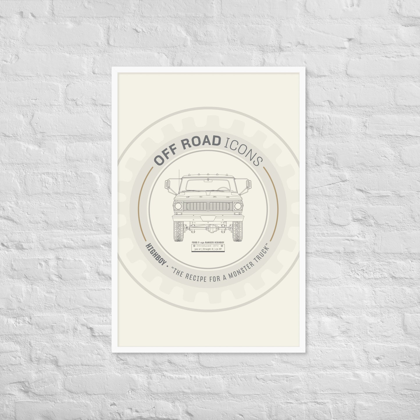 F-250 Ranger, wheel badge - Matte Framed poster