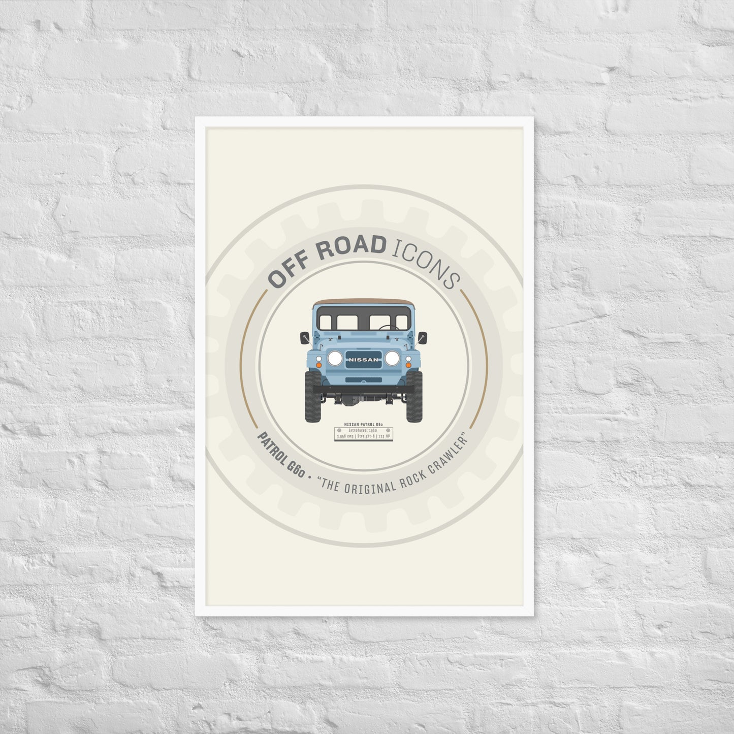 Patrol G60, wheel badge - Matte Framed poster
