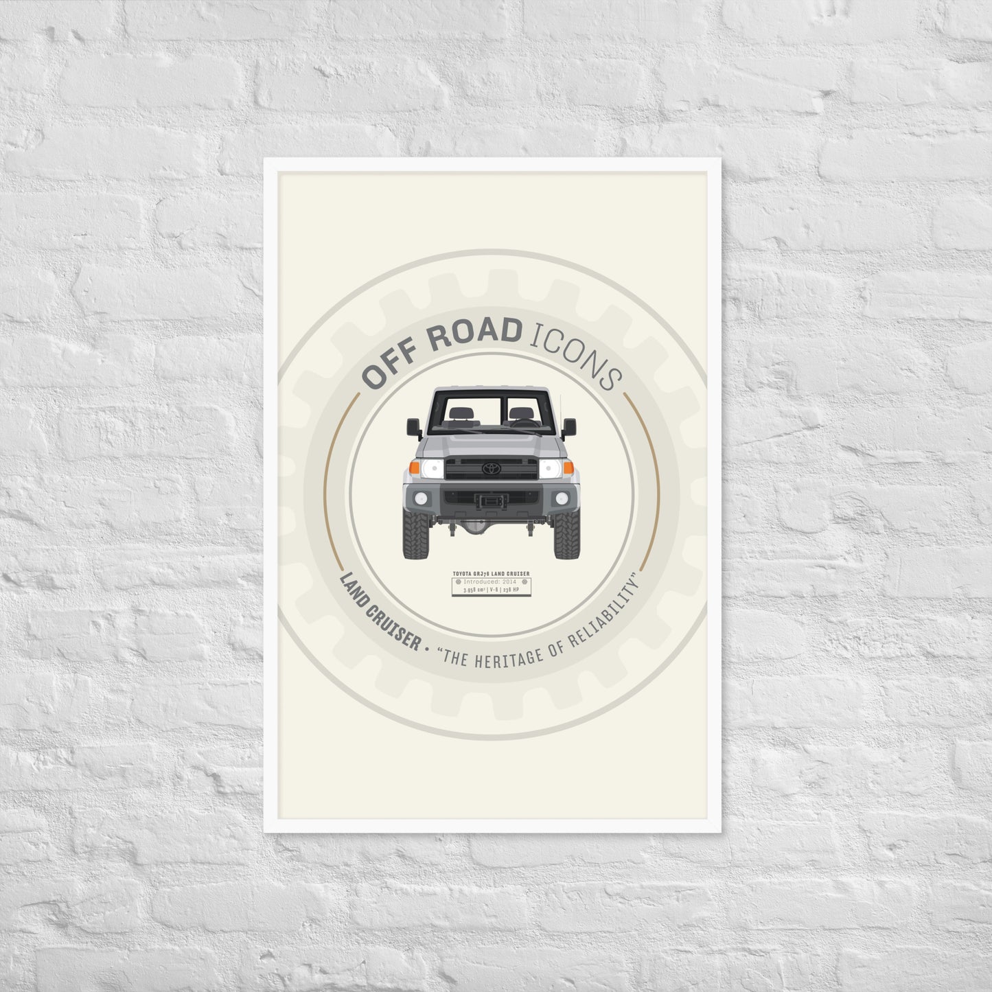 GRJ76, wheel badge - Matte Framed poster