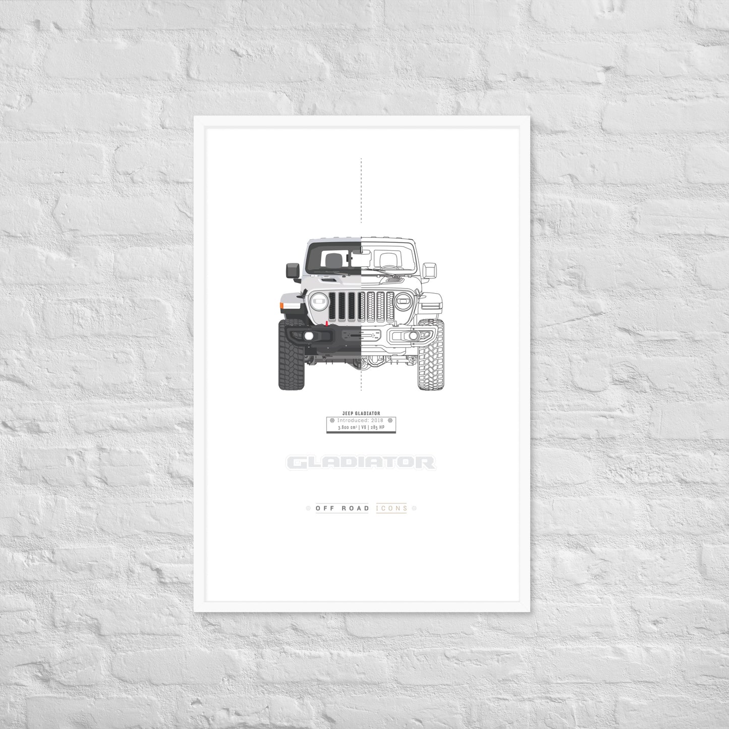 Gladiator, split view - Matte Framed poster