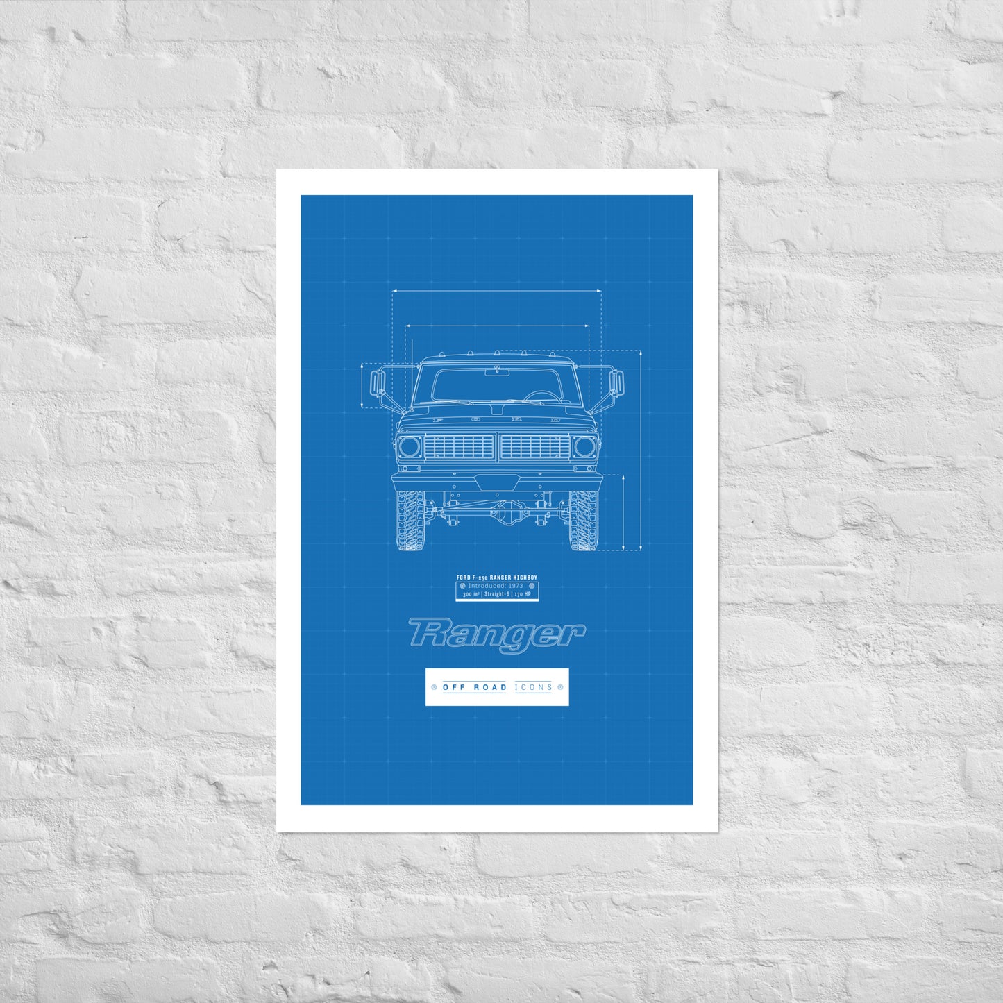 F-250 Ranger, blueprint - Matte Poster