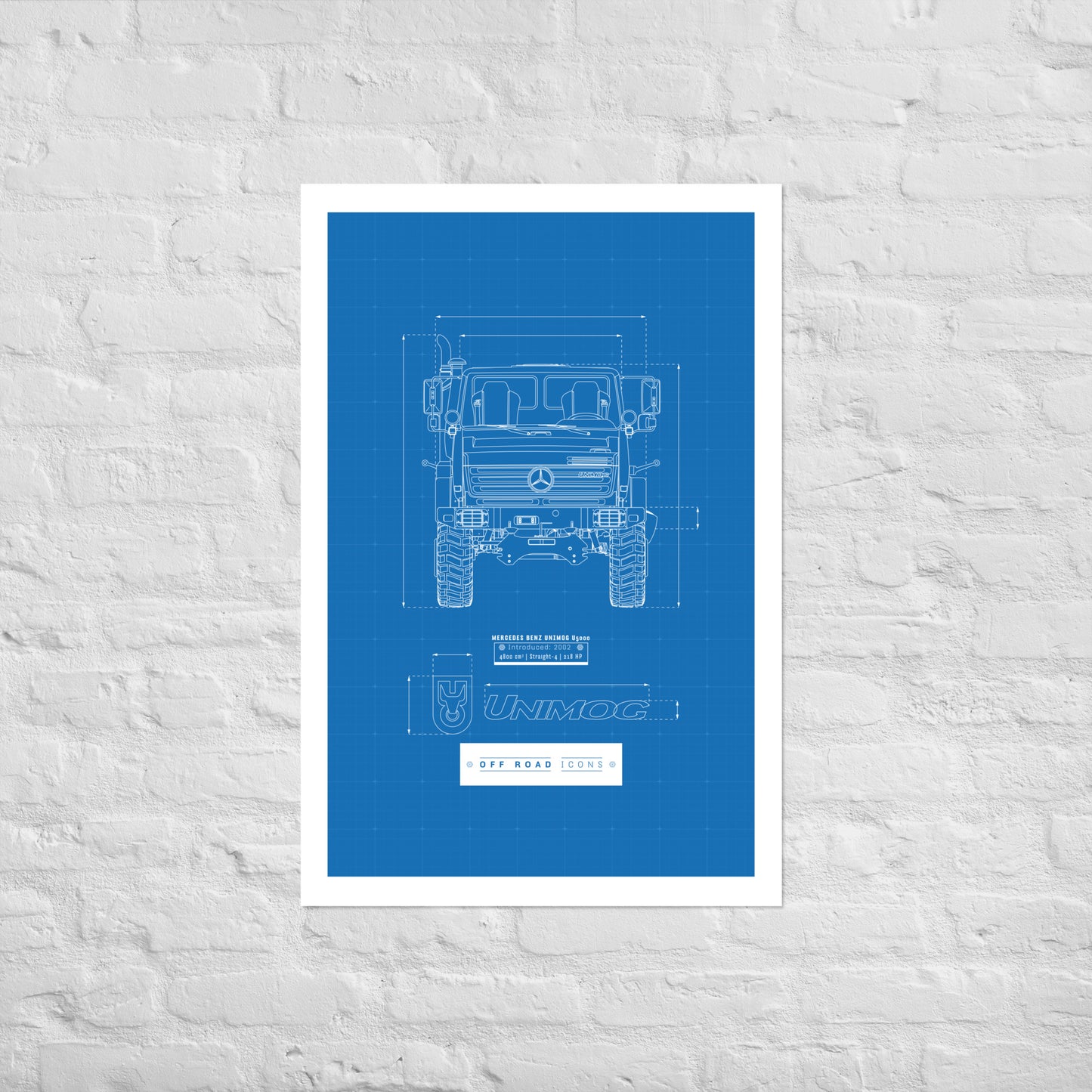 Unimog, blueprint - Matte Poster