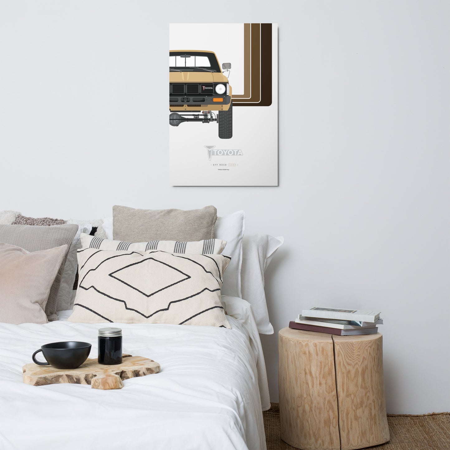 N30 pickup, beige stripes - Metal prints