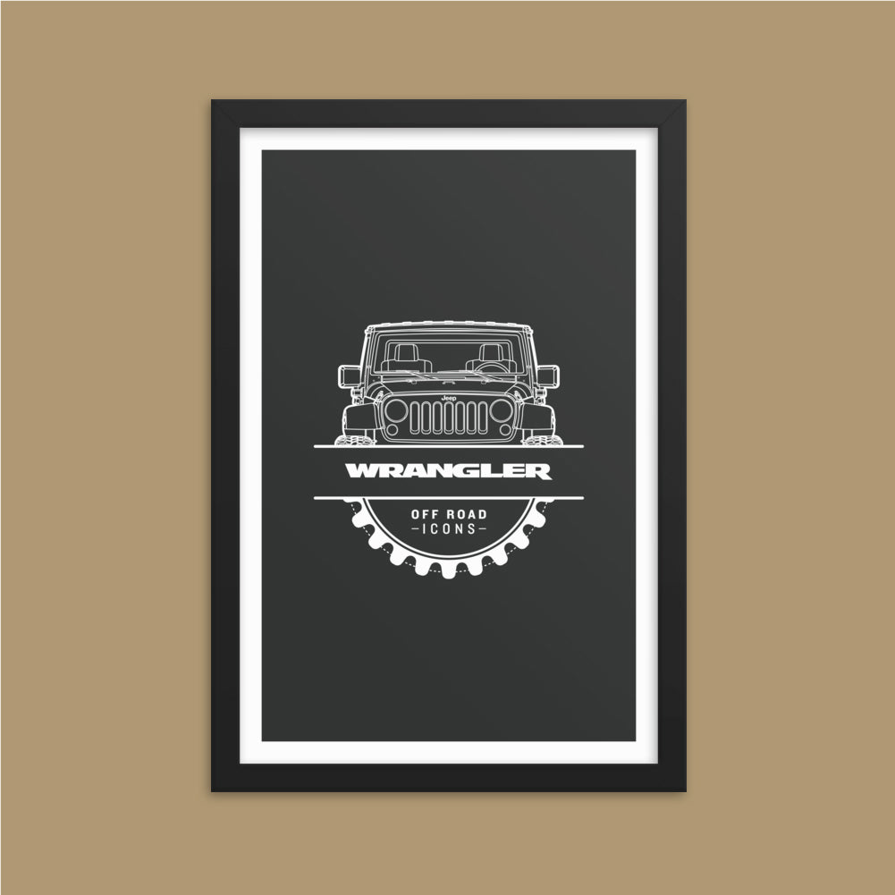 Wrangler, dark badge - Framed photo paper poster