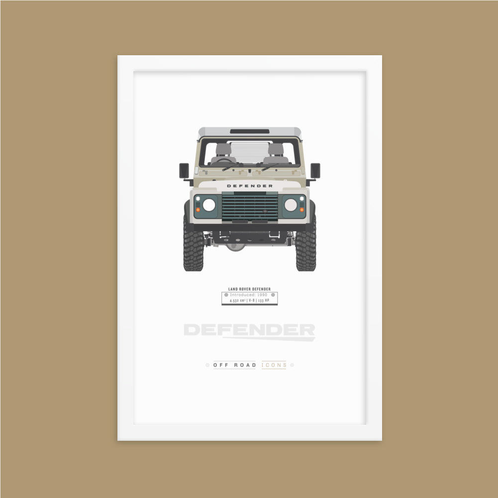 Defender, ivory white - Matte Framed poster