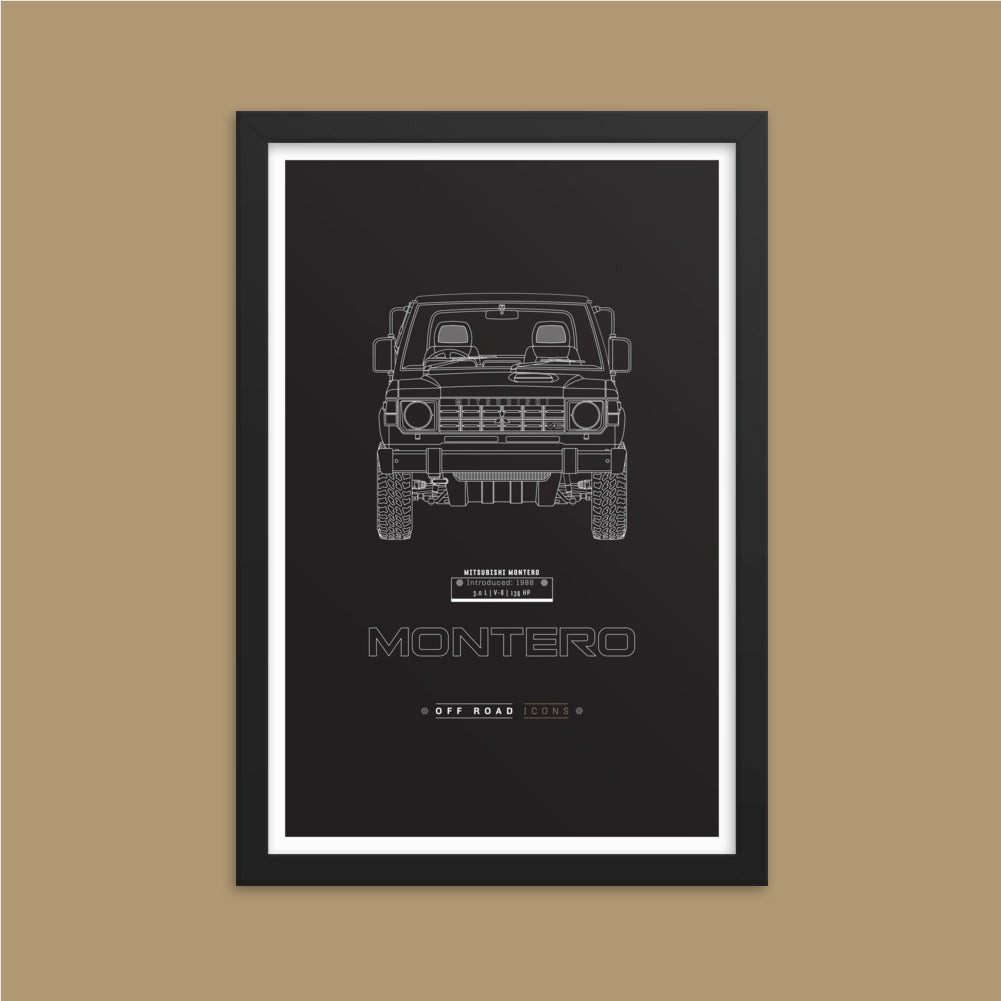 Montero, dark blueprint - Matte Framed poster