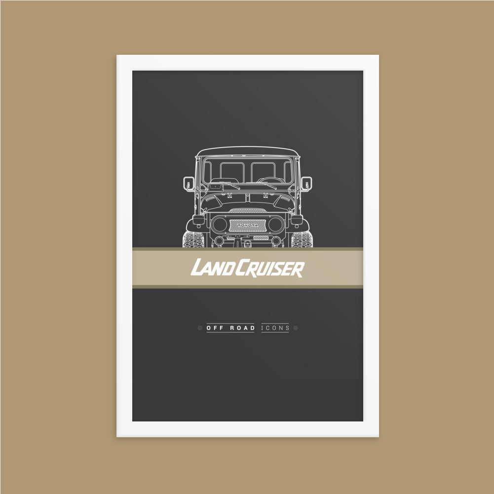 FJ40, dark with beige - Matte Framed poster